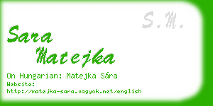 sara matejka business card